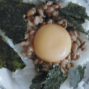 納豆の食べ方-卵黄♪